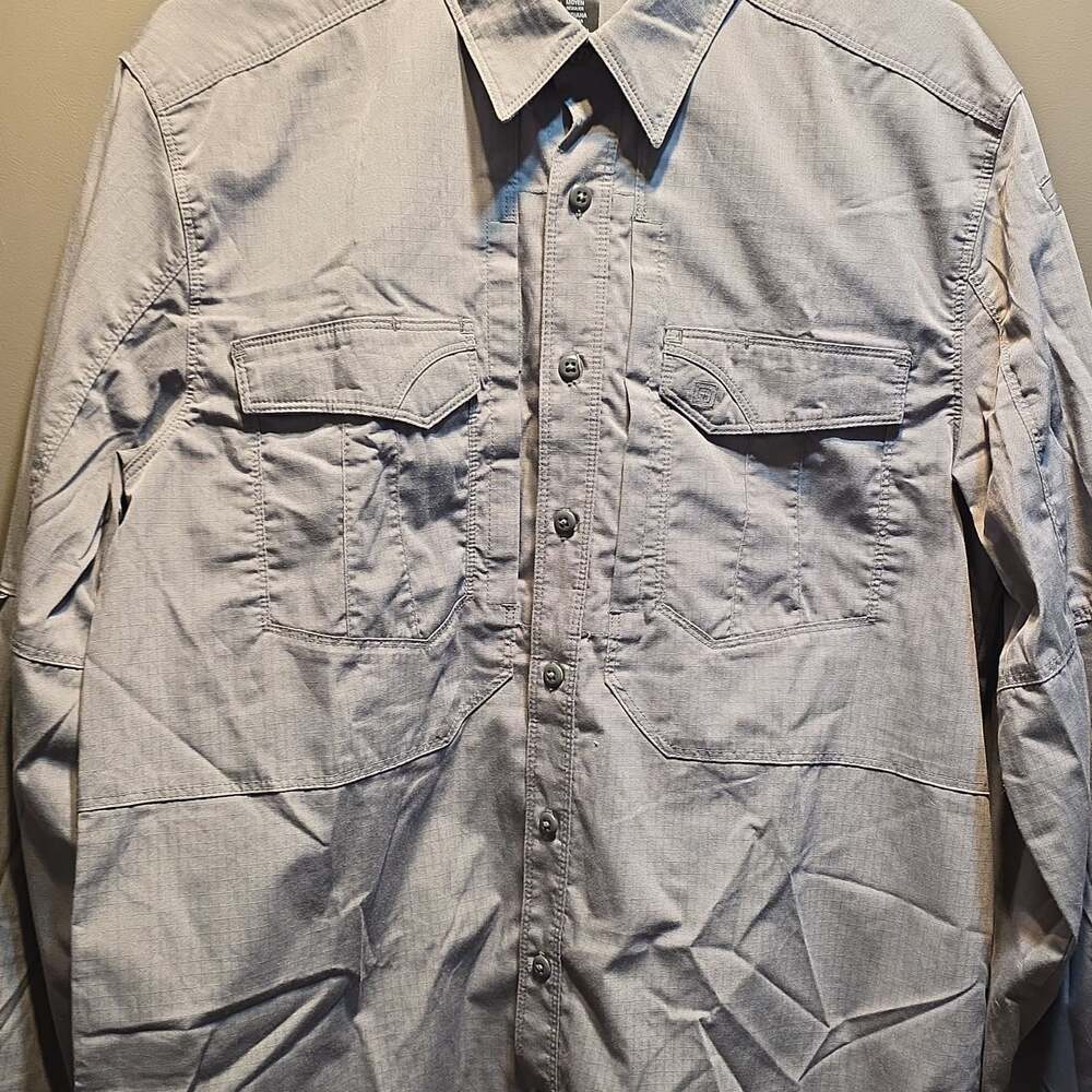 5.11 Tactical Men's Expedition Long Sleeve Vented Ripstop Shirt - Storm Grey